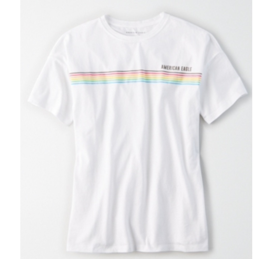 American Eagle striped graphic t shirt